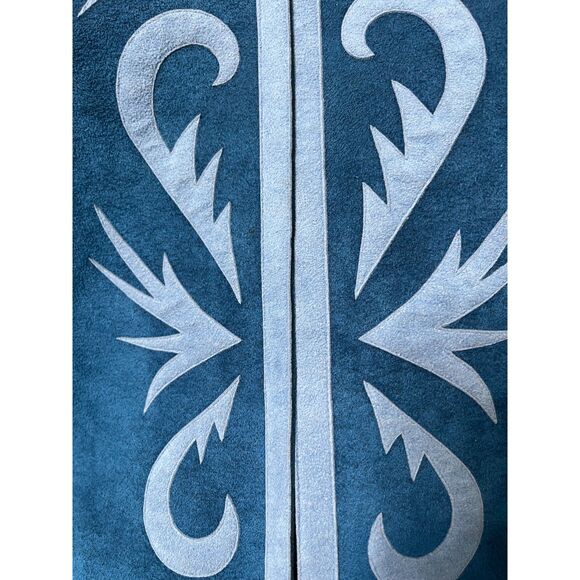 Cheng & Cheng Tailor Blue Suede Suit Dress Custom Design RARE! EUC! - Picture 8 of 11